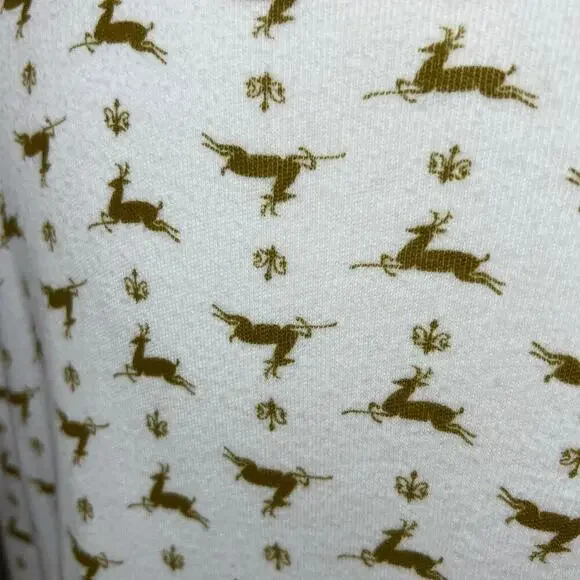 Partners by Mervyns Womens Cotton Top Mock Neck Long Sleeve Small Holiday Print - Picture 2 of 7